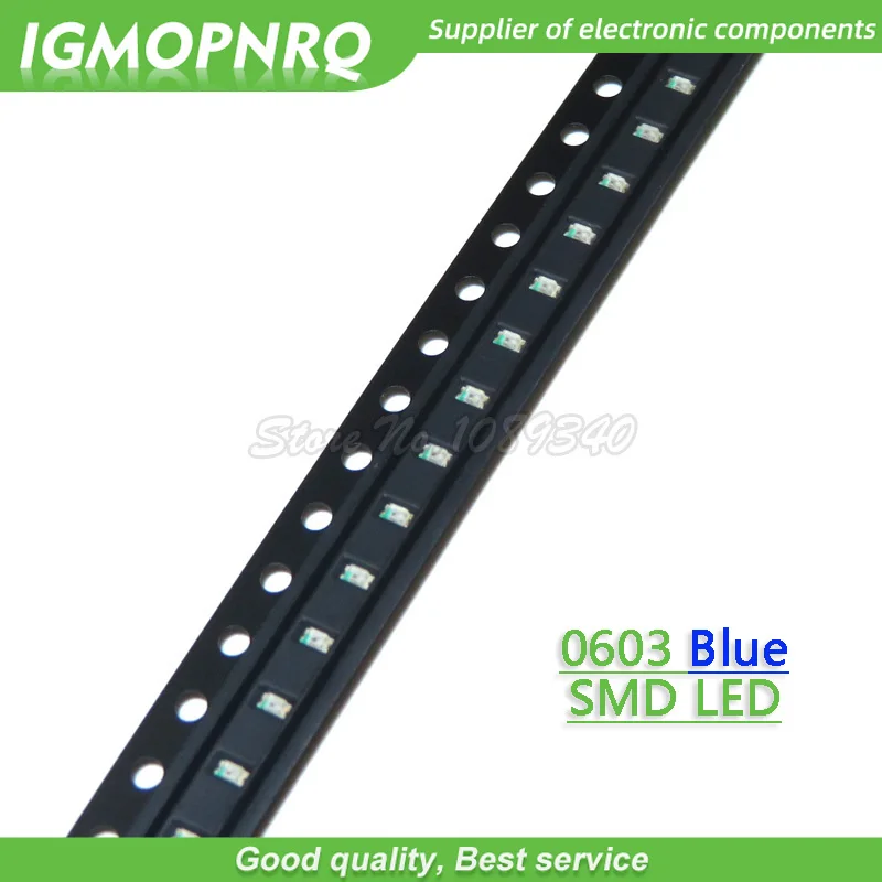 

Синие светодиодные диоды 100 SMD IGMOPNRQ, 0603 шт.