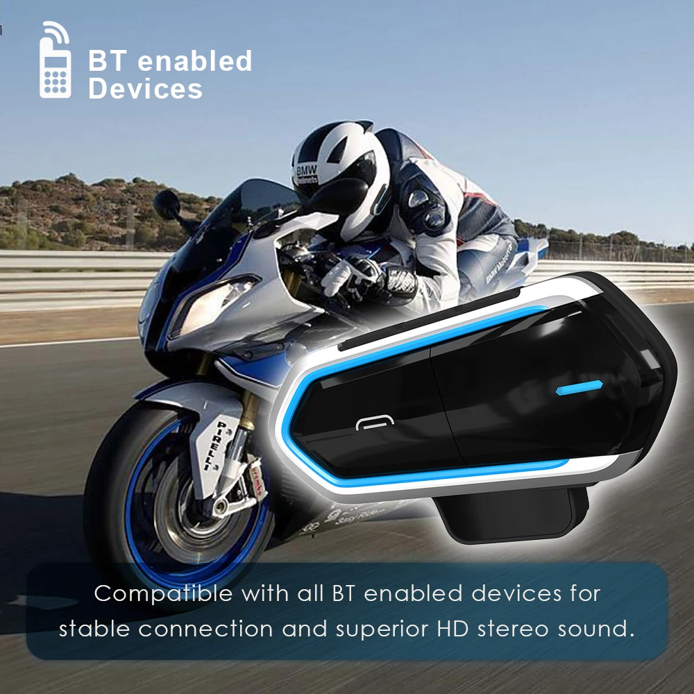 Водонепроницаемый мотоциклетный шлем домофоны для шлема мотора Интерком Bluetooth домофон мотора переговорные наушники FM радио
