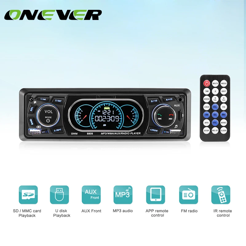 Onever 1 Din автомобильный стерео аудио MP3 радио плеер Bluetooth Автомобильный Поддержка