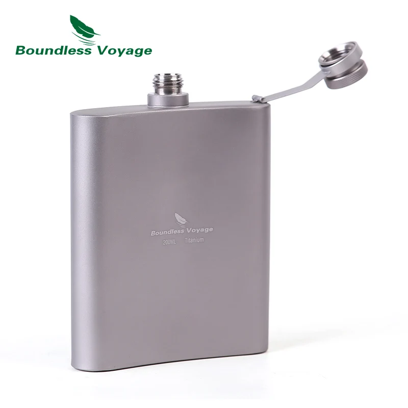 flask-Ti1504B Безграничная Вояж Кемпинг Спортивная бутылка для воды Титан хип колбу с чашкой Вино Виски кувшин 7 унций/200 мл - Цвет: flask-Ti1504B