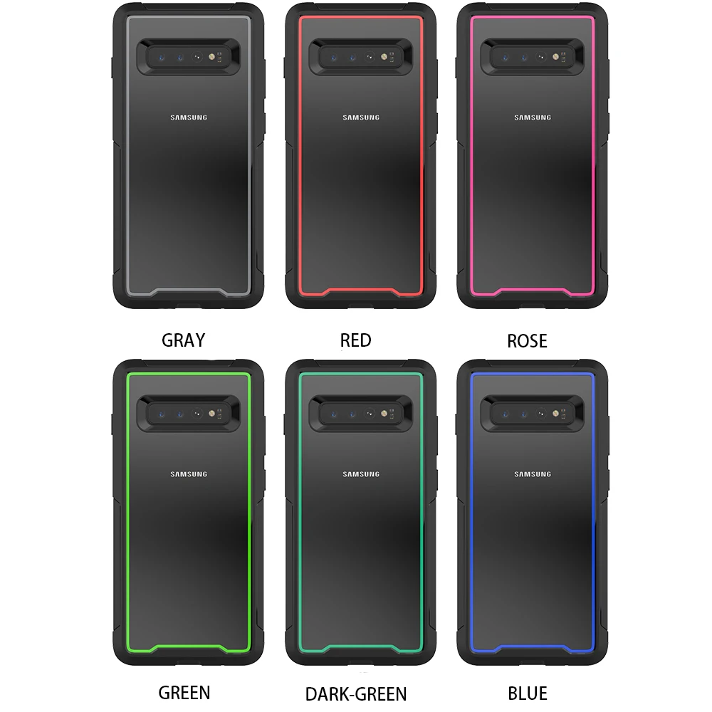 for Samsung Galaxy S10 Plus S10E Rugged Clear Case Full-Body Hybrid Bumper Cover Support Wireless Charging | Мобильные телефоны и