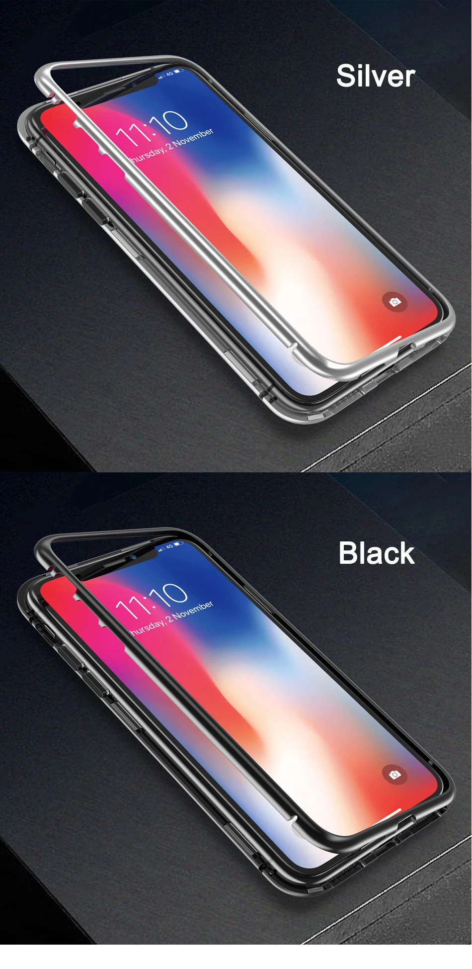 CASEIER Ultra Magnetic Phone Case For iPhone XS Max XR X Back Glass Cover For iPhone X 8 7 6 6s Plus Case Phone Accessories