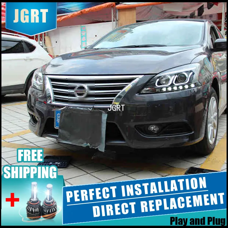 2 шт. светодиодный фары для Nissan Sentra 2012-2014 Автомобильный свет двойной ксеноновые