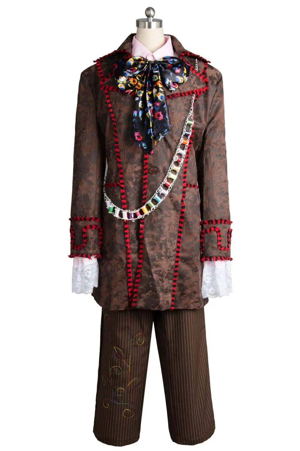 Men Jacket Only 6 шт Джонни Деппом костюм безумного Шляпника Алиса в стране чудес Косплэй парик костюм, куртка, штаны, галстук-бабочка, Хэллоуин, карнавал; ролевая игра - Цвет: Men Jacket Only