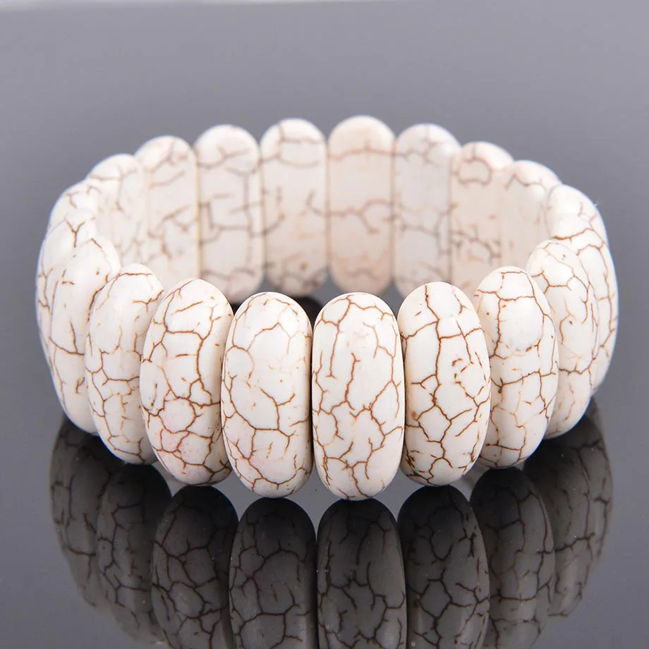 Браслет из говлита белый красный синий браслет обернутый на запястье широкий для