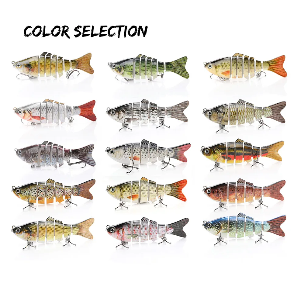 VTAVTA 10cm 15g Swimbait Artificial Multi Jointed Hard Bait Fishing Lure Lifelike Minnow Wobblers Crankbait Tackle | Спорт и
