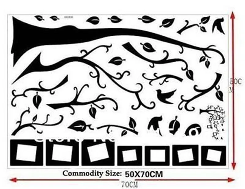 Большая семья Дерево Птицы фоторамка цитаты настенные наклейки художественные