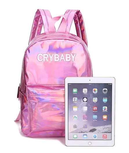 3 шт./компл. новинка Харадзюку для девочек PU вышивка буквы Crybaby голограмма