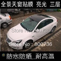 1 52x30m air free bubbles glossy black car panoramic sunroof sticker foil car wrapping foil car sunroof sticker