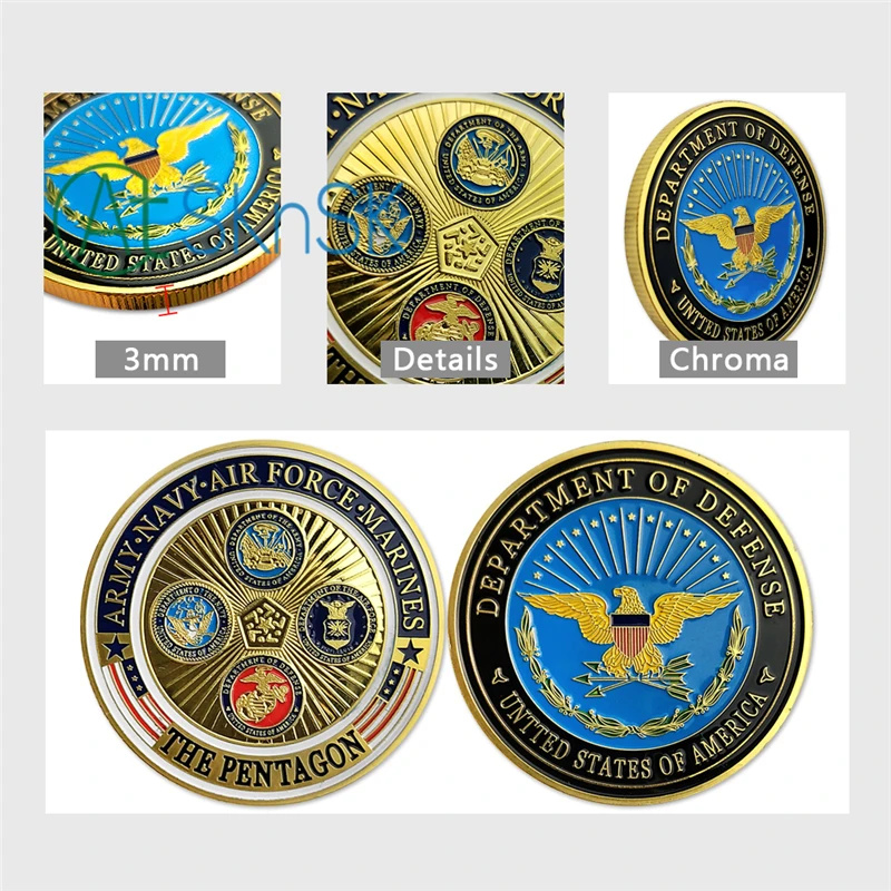 Коллекционные монеты 100 шт./лот военно морские корабли Пентагон США управление