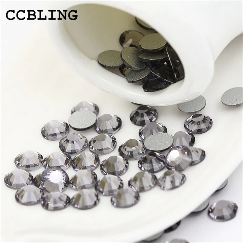 CCBLING кристалл черный алмаз ss3 ss30 Стразы для ногтей с плоской задней поверхностью