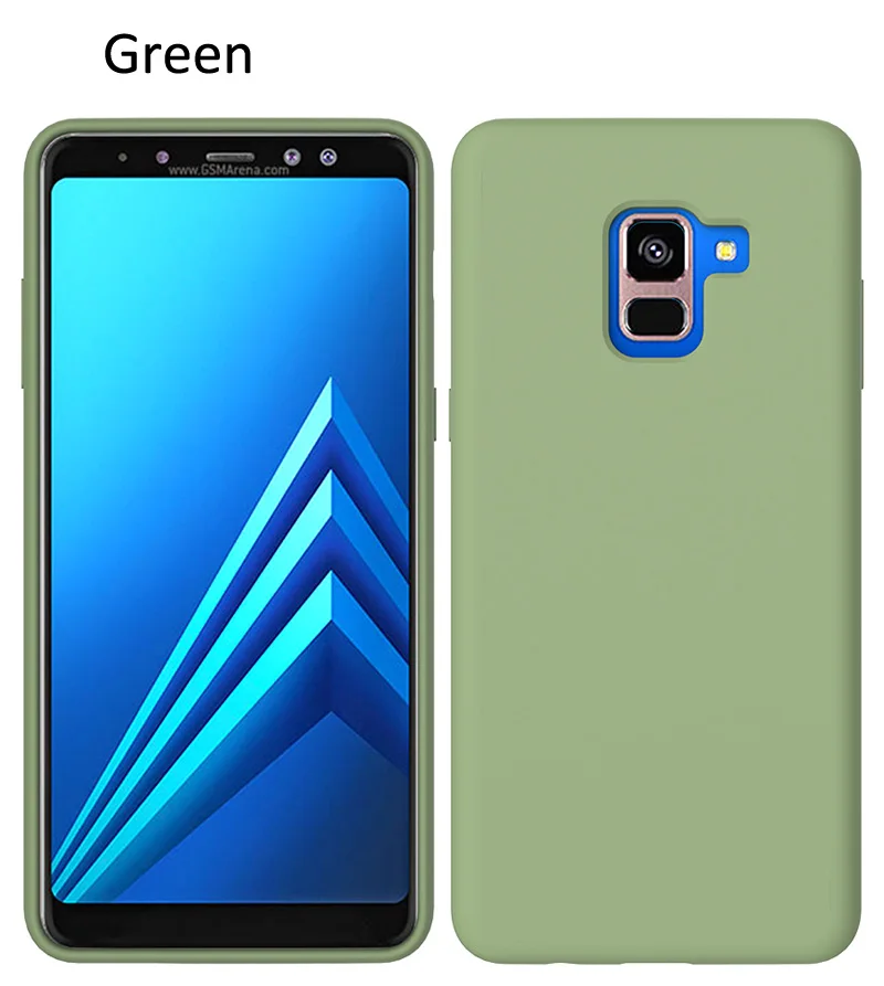 Green Жидкий силиконовый чехол для samsung Galaxy A8 Plus A530F A730F мягкий гелевый резиновый чехол высокого качества - Цвет: Green