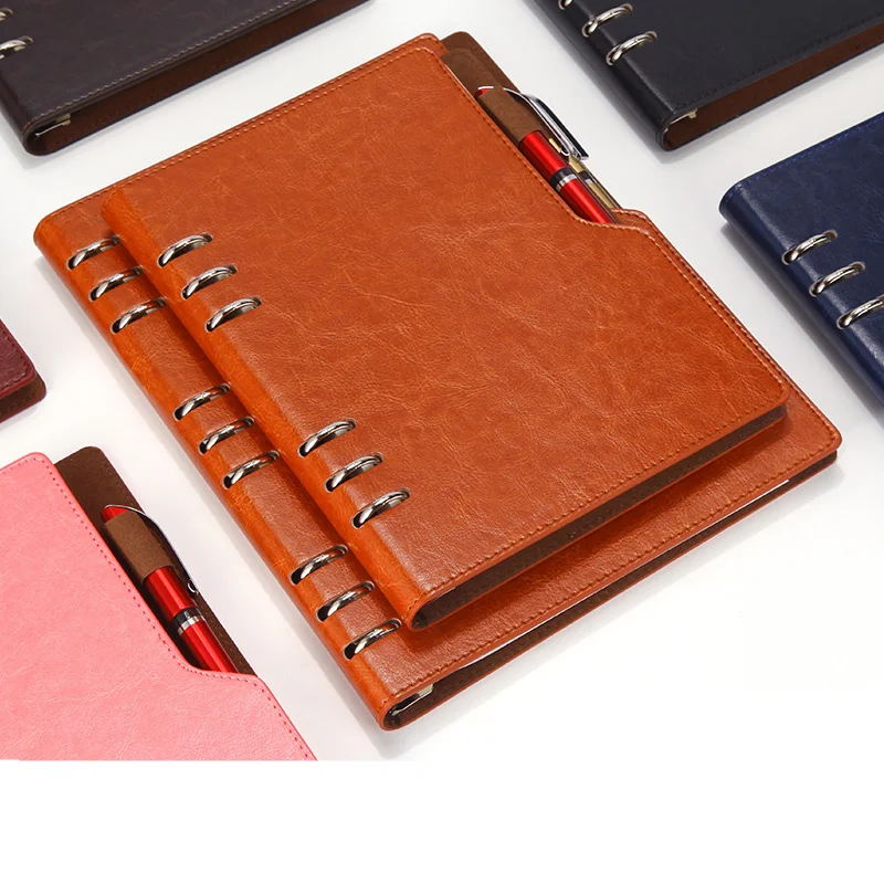 

Notebook A5 B5 Leather Journal Annual Planner 2021 2022 Spiral Agenda Personal Diary Binder Pocket Organizer For Stationery