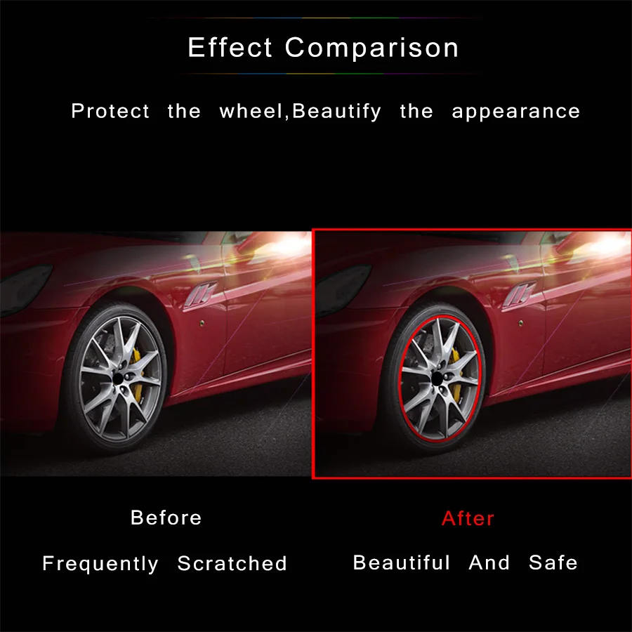 Автомобильный цветной ободок IPA Rimblades 8 м/рулон Декоративная полоса резиновая