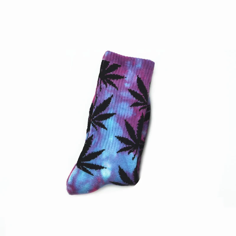 Tie die -purple-blue 1 пара носков Plantlife носки WU Tang weed Носки CHEECH& CHONG leaf хлопковые носки мужские/женские уличные носки мужские и женские носки унисекс - Цвет: Tie die -purple-blue
