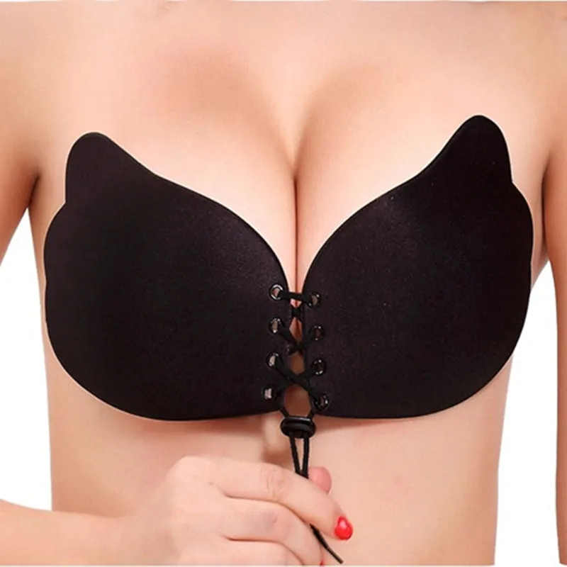 Женский невидимый бюстгальтер без бретелек сексуальный с пуш ап форма Крыло