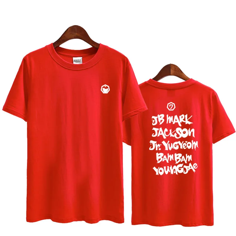 

2017 summer new arrival got7 3rd year concert all member name printing t shirt kpop i got7 short sleeve o neck t-shirt S-2XL