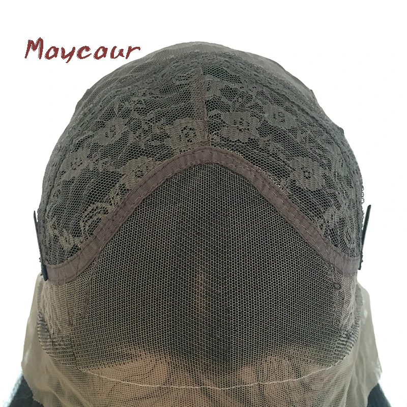 Maycaur высокий конский хвост длинные волосы парик с детскими волосами свободные волнистые синтетические кружева передний парик черный цвет