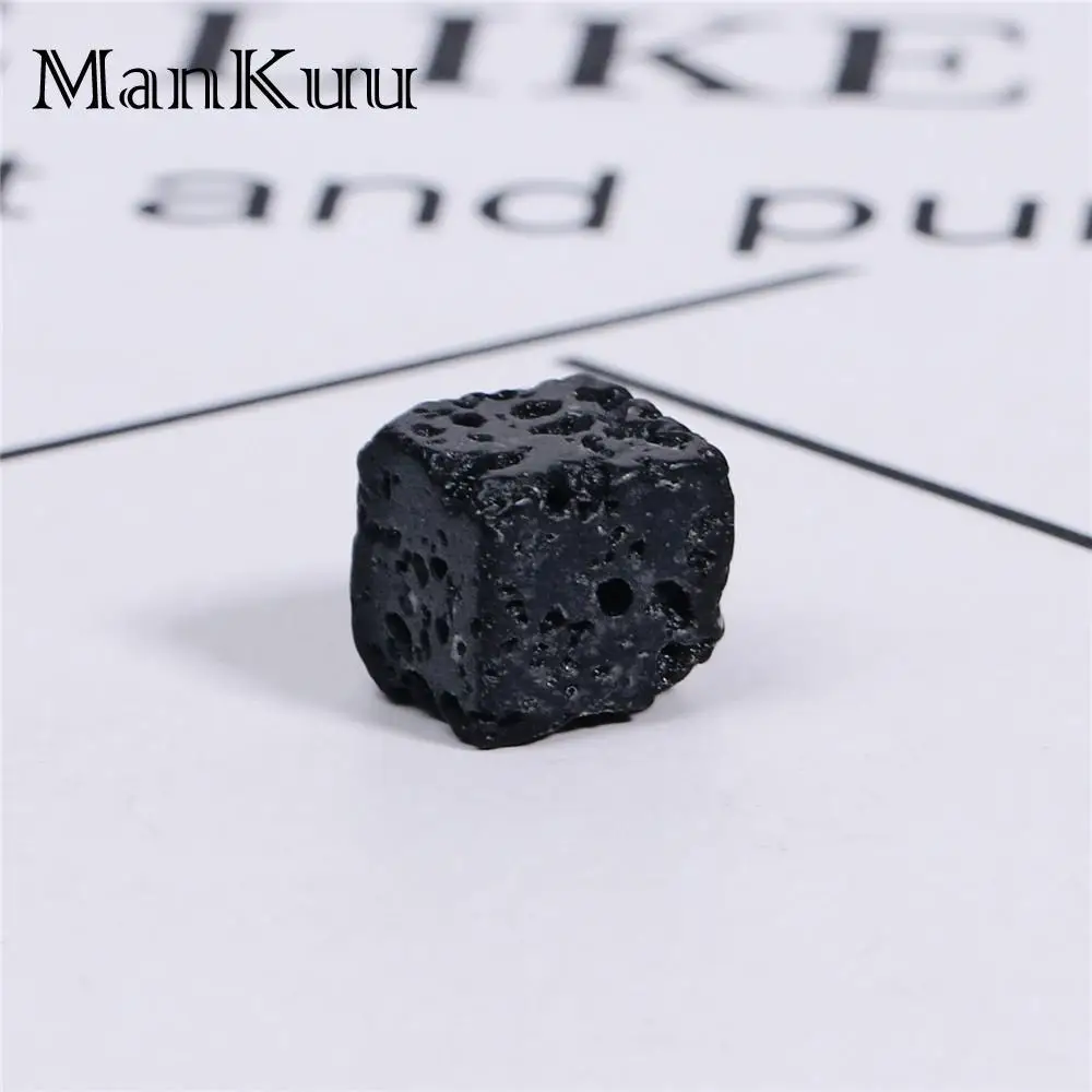 ManKuu 8 мм кубические квадратные черные лавовые бусины натуральные вулканические
