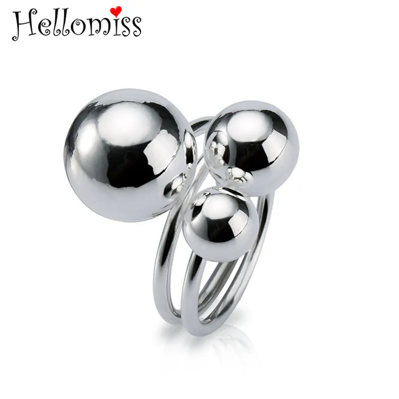 Женское кольцо с тремя бусинами Будды серебро 925 пробы|fashion rings for women|rings womenring |