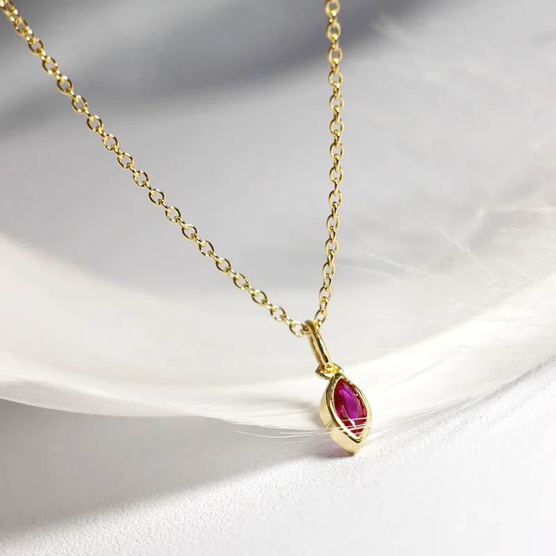 Pink zircon clavicle necklace s925 sterling silver for women | Украшения и аксессуары