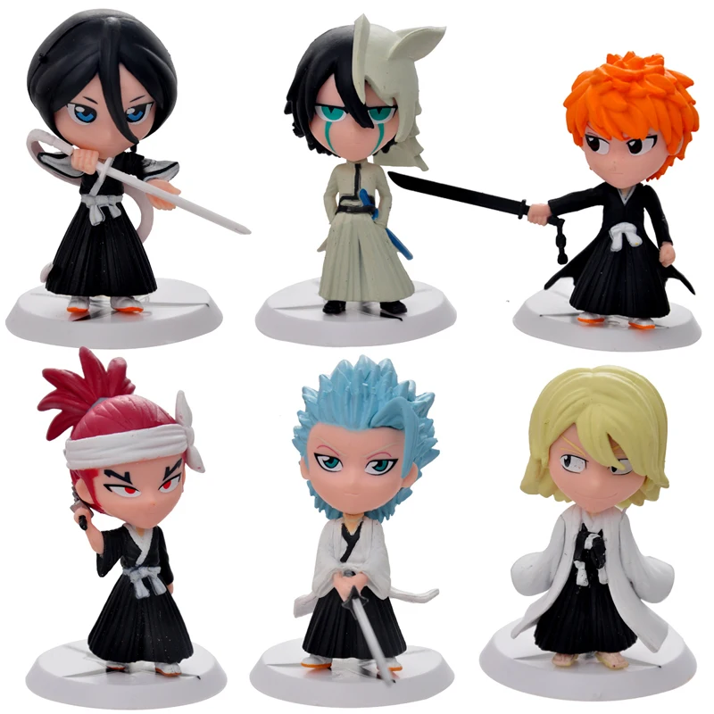 6 pz/набор bleach ichigo renji ulquiorra cifer gin фигурки аниме ПВХ brinquedos raccolta giocattoli per i di