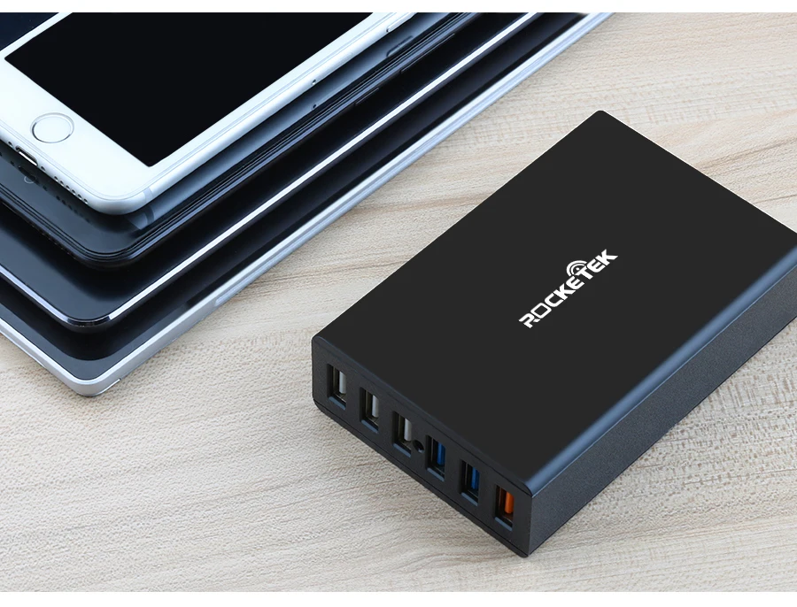 Rocketek Quick Charge 3,0 зарядное устройство 6 USB Смарт быстрое турбо мобильное зарядное устройство для iPhone7 samsung Galaxy s6 Xiaomi EU совместимый 2,0