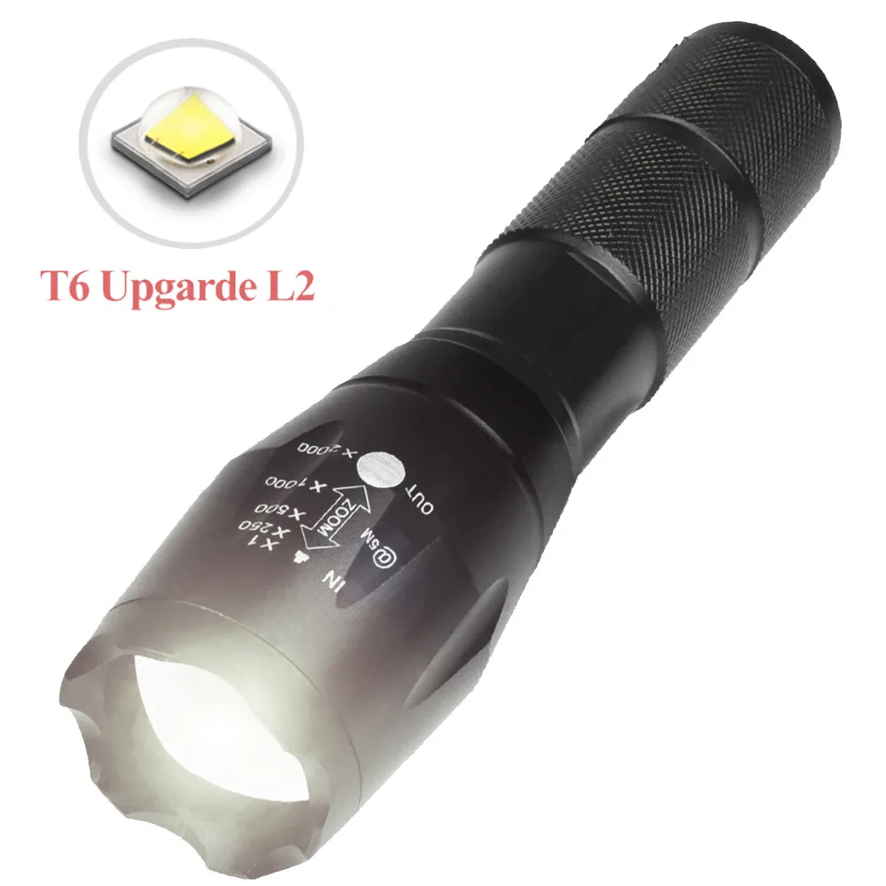 UniqueFire 2 шт. XM-L2 Led 1200lm Zoom 5 режимов Мощный фонарик супер яркий Перезаряжаемый 18650 |