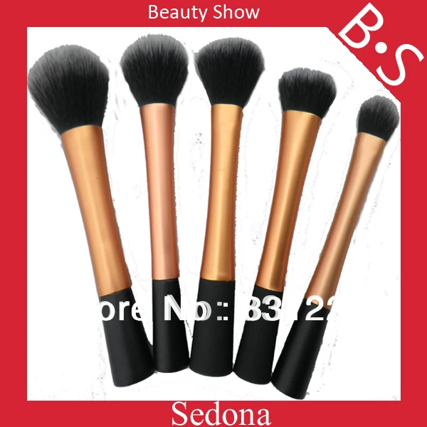 Sedona высокое качество 5 шт. супер мягкий Taklon hair золотой набор кистей для макияжа