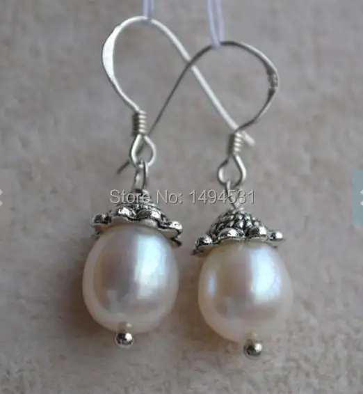 

Wholesale Pearl Earrings - White Color Rice Shape Natural Freshwater Pearl Dangle Earrings ,S925 Sterling Silvers Jewelry.