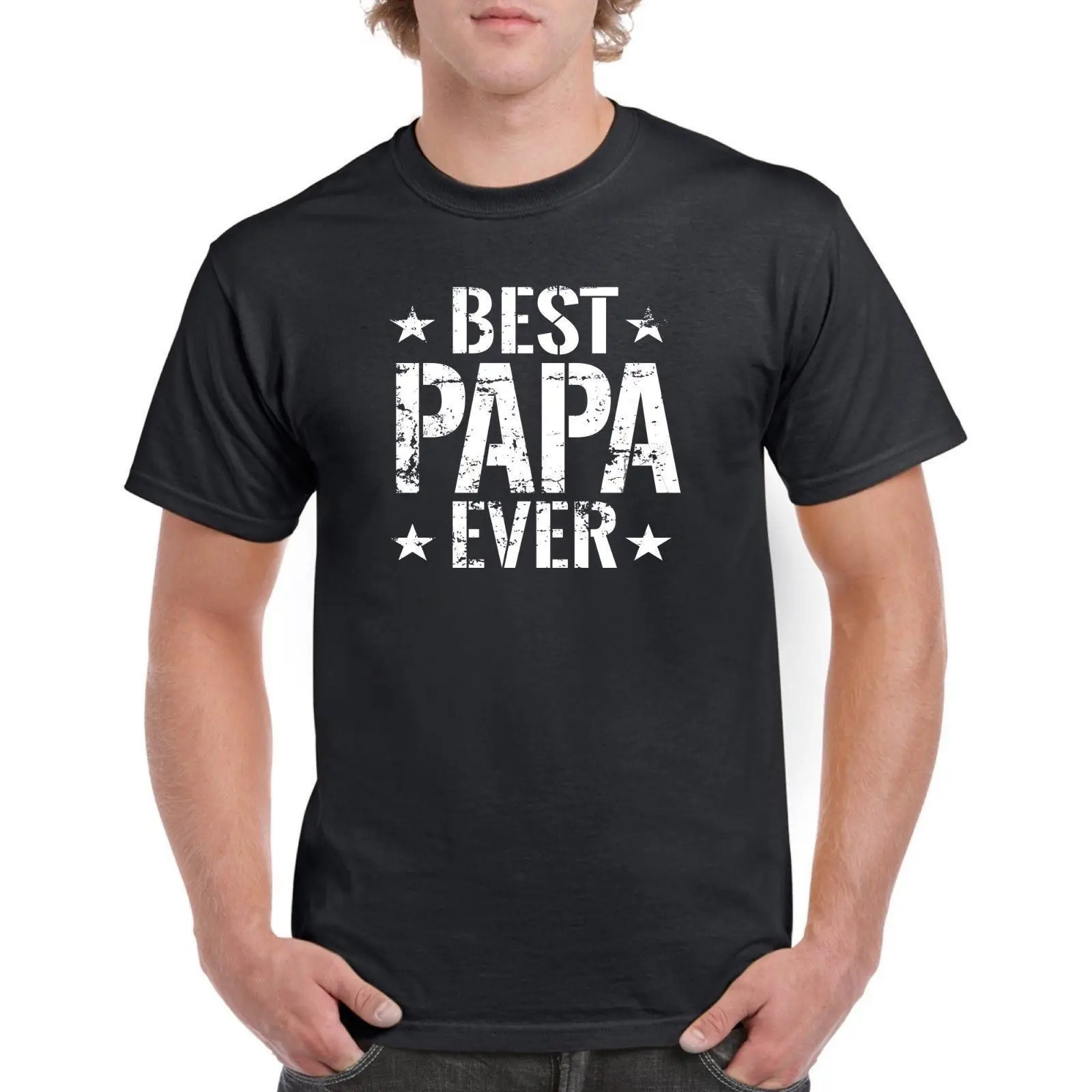 Лучшая мужская футболка Papa Ever подарок для отца и деда 100% хлопковая хипстерские