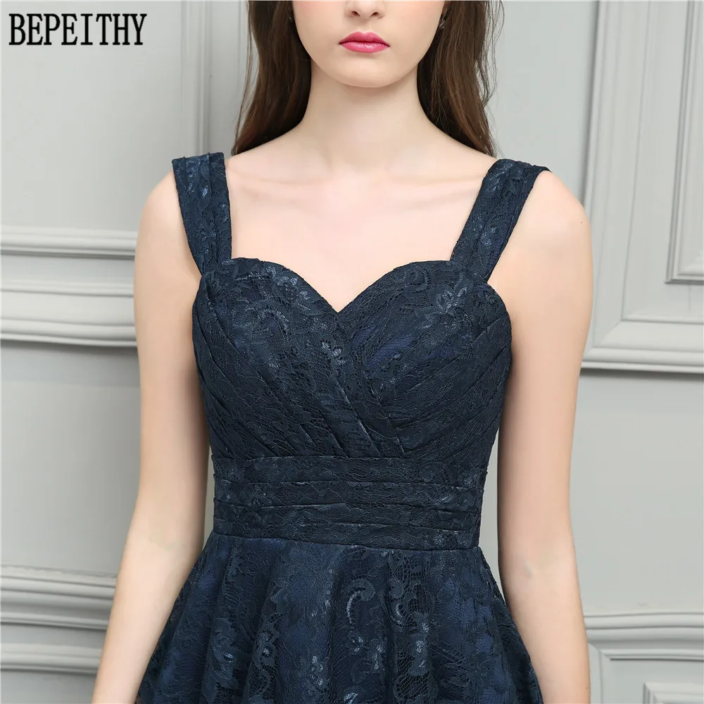 BEPEITHY vestido de festa дизайн Longo милое темно-синее кружево ТРАПЕЦИЕВИДНОЕ короткое платье для выпускного вечера платья подружки невесты