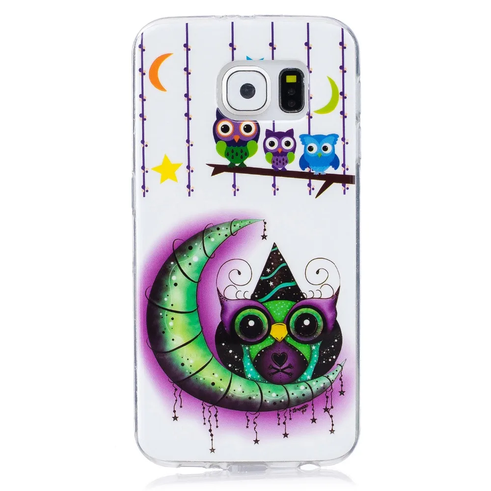 Мягкий чехол для samsung Galaxy S6 G920F из ТПУ с изображением сливы вишни цветов розы совы