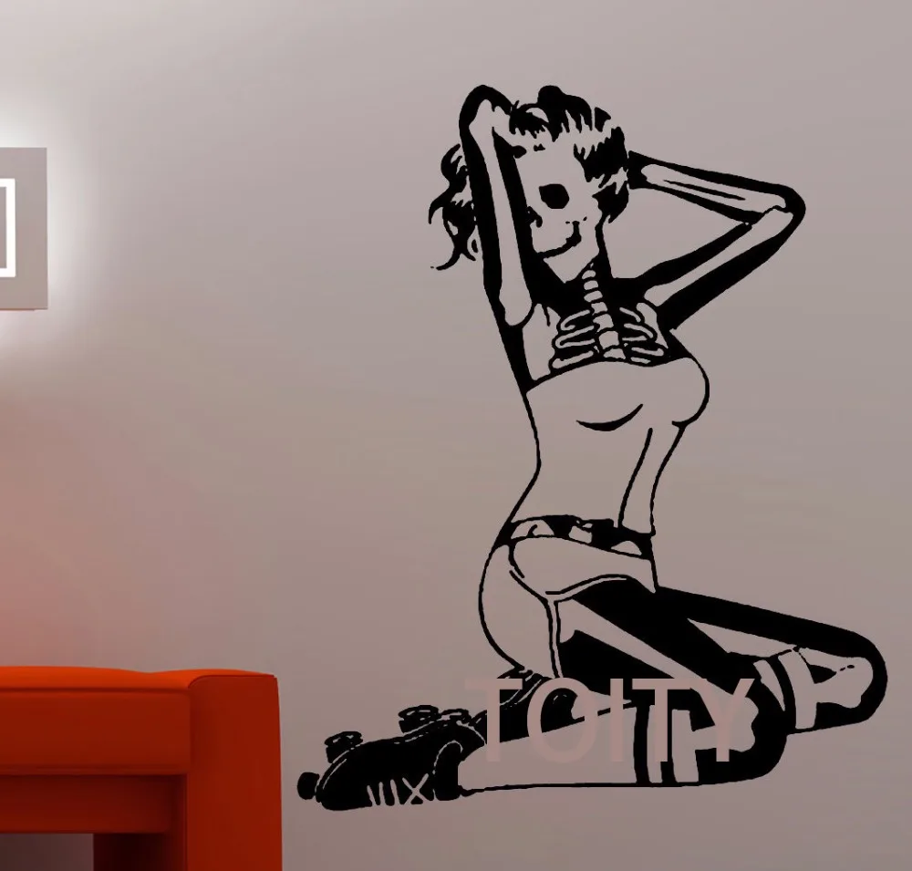 Каркасный ролик наклейка на стену для девочки Ролик Дерби Виниловая в общежитии