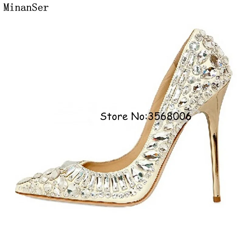 Хит продаж стразы свадебные вечерние туфли черные белые на шпильке с острым