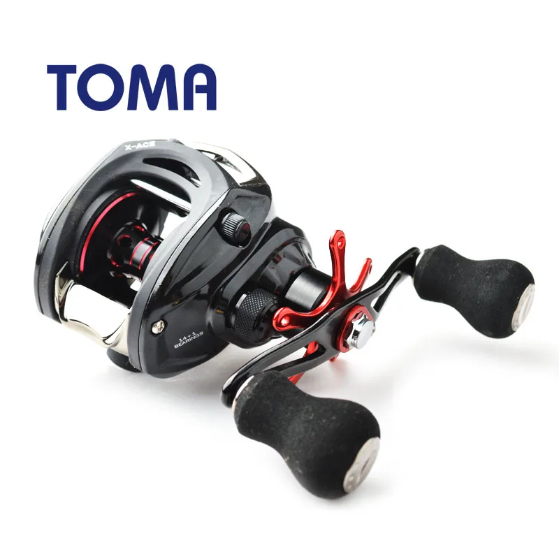 TOMA Bait Cast Fishing Reel 14+1BB GT 6.4:1 Baitcasting Reel Fishing Wheels Left Right Hand 8kg Max Drag Ultralight Saltwater