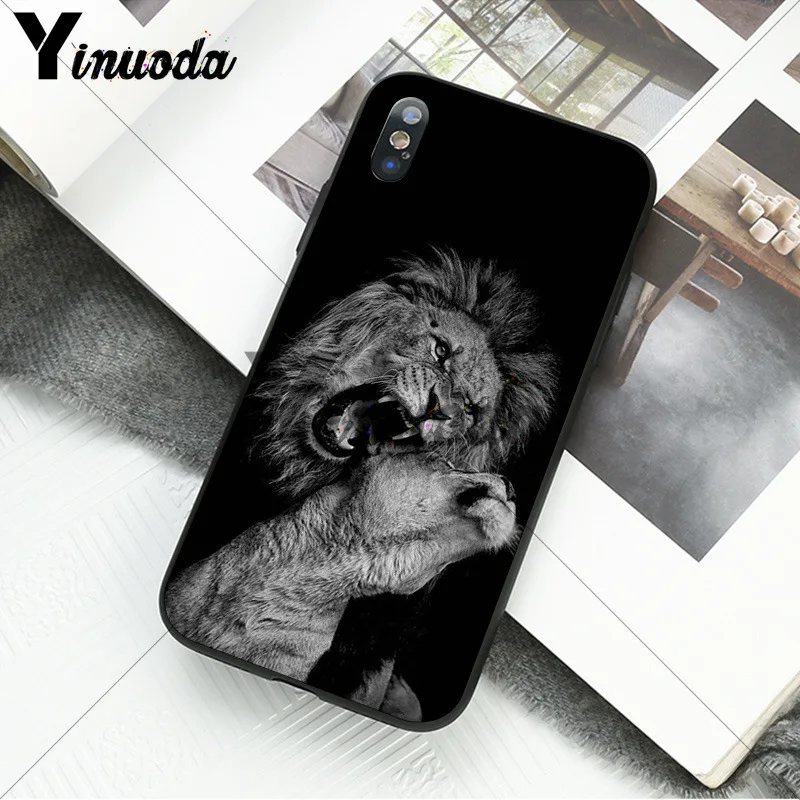 11pro MAX animals The lion Smart Cover черный мягкий чехол для телефона для iPhone X XS MAX 6 6S 7 7plus 8 8Plus 5 5S XR - Цвет: A10