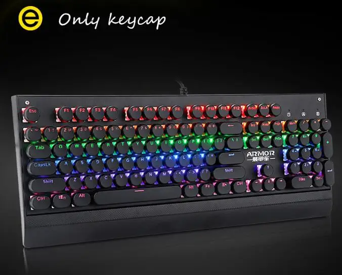Черный DIY геймерские игровые колпачки для клавиш 104 Стандартный ключ ретро Механическая клавиатура для клавиатуры logitech razer Steelseries - Цвет: Черный