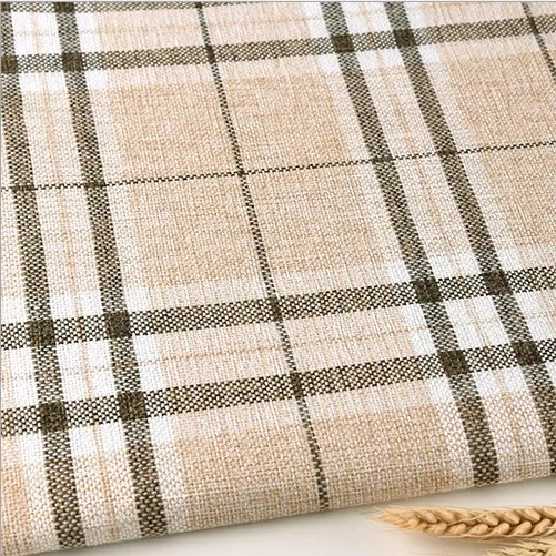 beige lattice Покрытая льняная ткань диванная подушка ткань сделай сам Ремесло швейная ткань наружная льняная смешанная ткань обивка 5" в ширину - Цвет: beige lattice