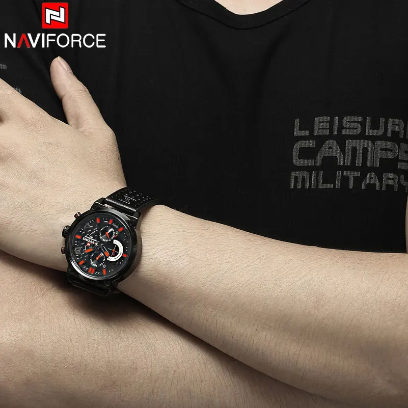 NAVIFORCE 2018 Роскошные Брендовые мужские спортивные часы водонепроницаемые