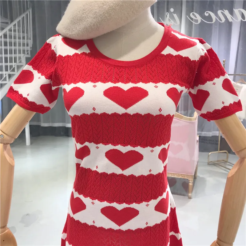 WHITNEY Ван уличной моды Sweet Heart вязаное платье Для женщин летнее платья verano 2018 |
