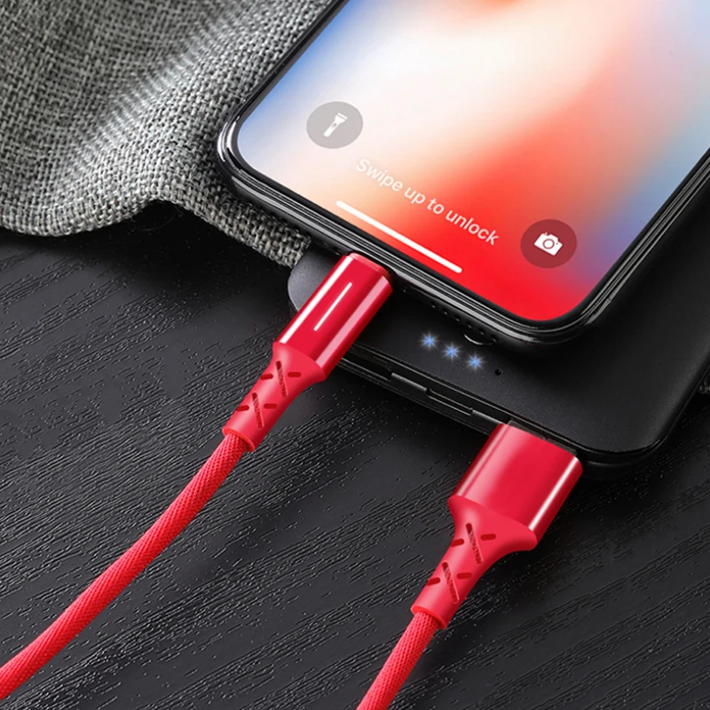 NOHON USB нейлоновый зарядный кабель для iPhone X 10 8 7 6 5 Plus XS MAX XR освещение шнур со