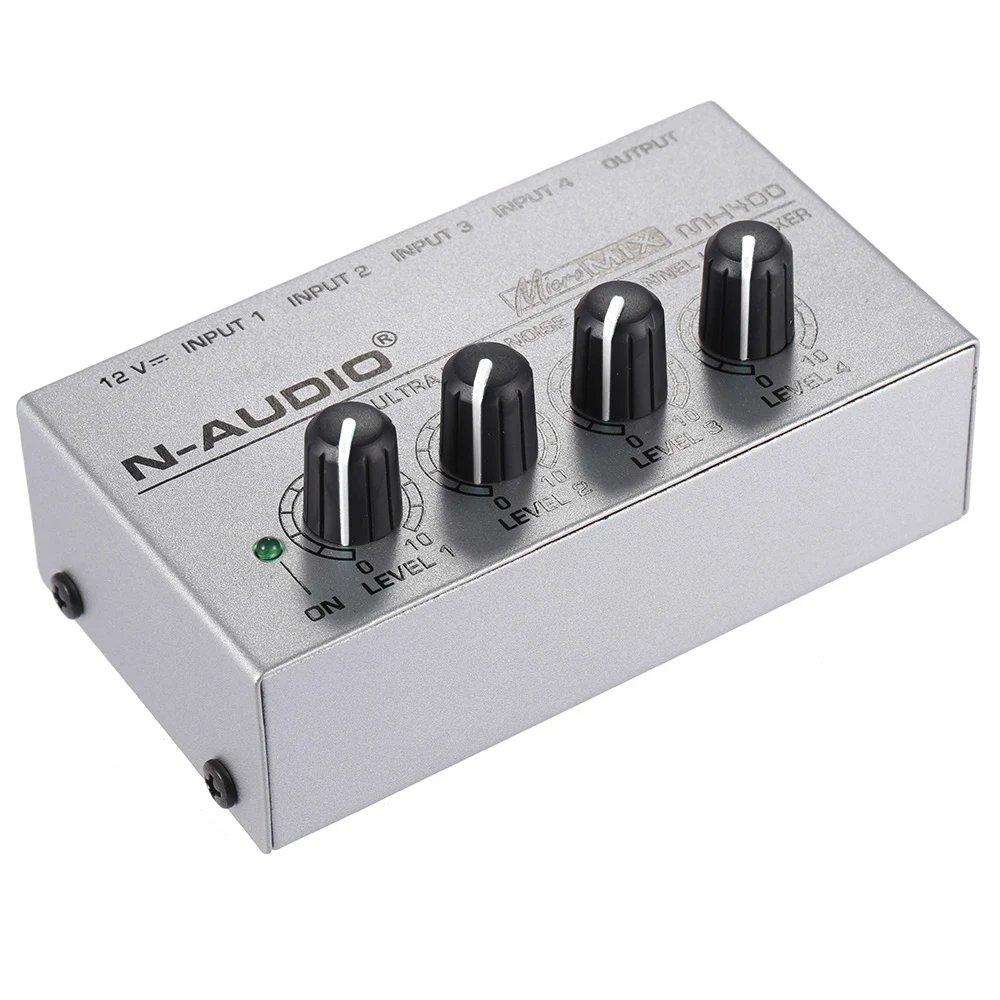 MX400 4 канальный мини усилитель моно миксер ультра компактный малошумный умный