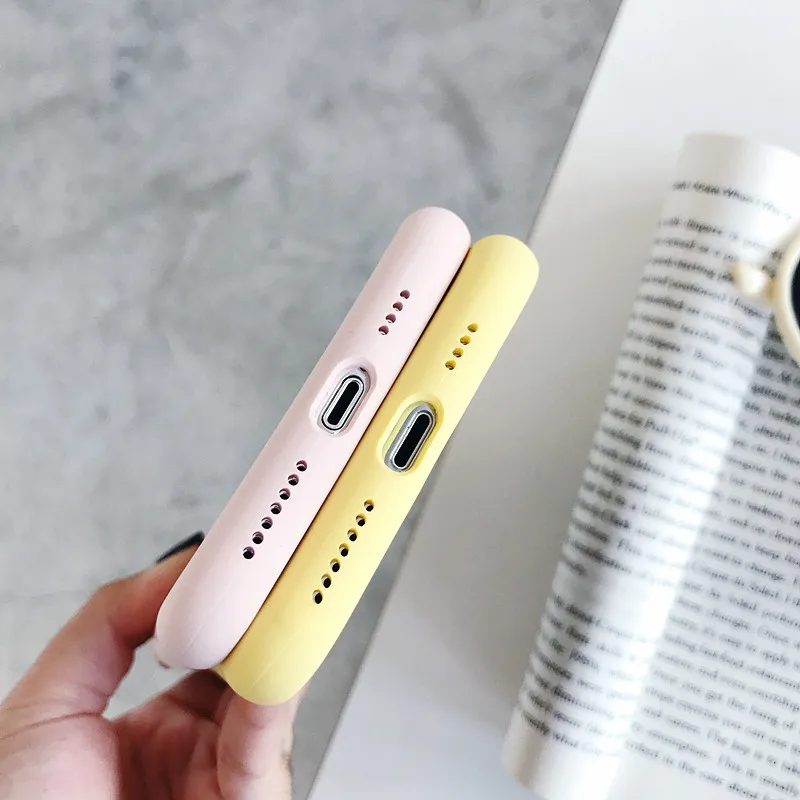 Простой жидкий силиконовый чехол конфетных цветов для iPhone XR Xs Max X R 10 гелевый