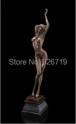 

ATLIE BRONZES Arts Crafts Copper Pure Handmade Western Sexy Nude Hot Girl Bronze Statue Figurine en Bronzes HOME DECOR