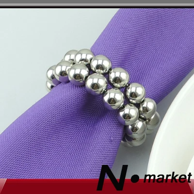 

nEW Arrival France Style Silver925 Round 12 Pieces Napkin Rings Many Balls For Home Table Napkin Holders