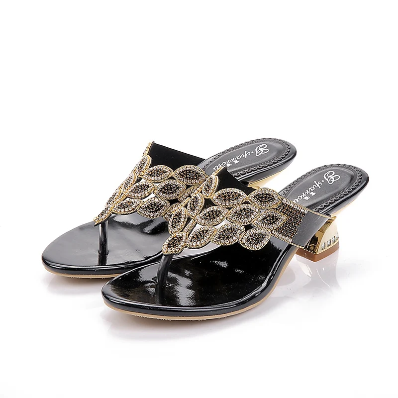 Большой Размер 35 44 Новый 2017 Летняя Мода Женщины Горный Хрусталь Высокого