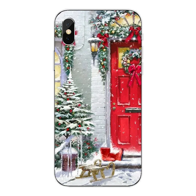 Silicone Case For iPhone 7 Plus 6 6S 8 5 5S SE Soft TPU Cover Merry Christmas Coque X 5.8 |