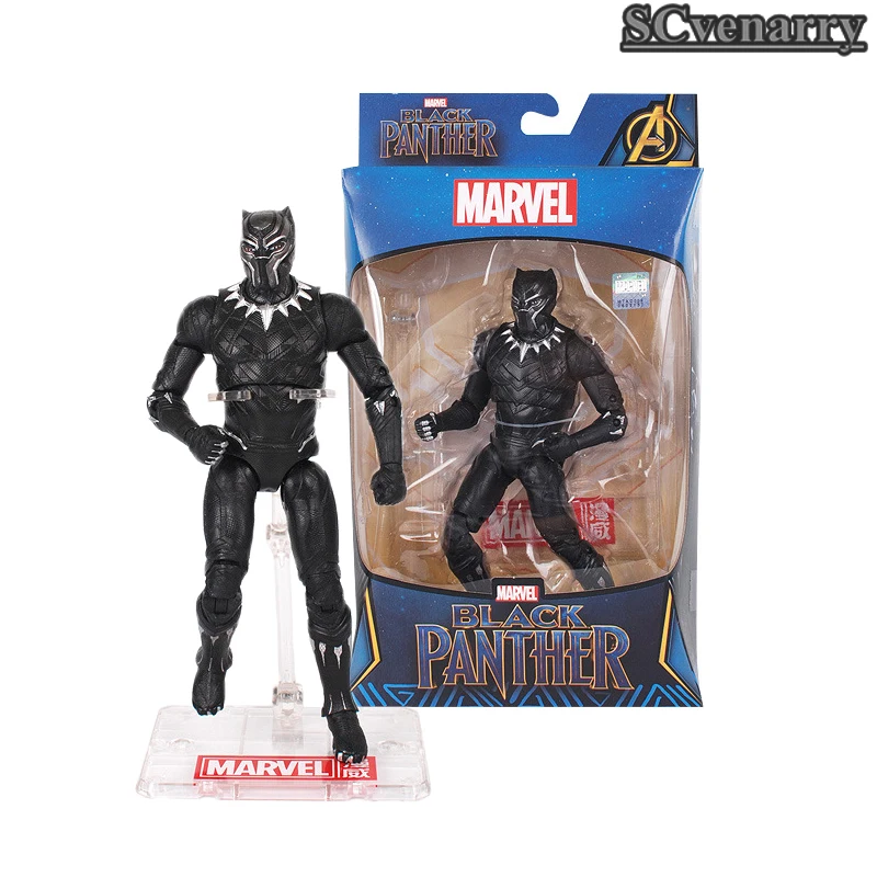 Черные фигурки супергероев Marvel игрушки ПВХ Черная пантера Comics Коллекционная
