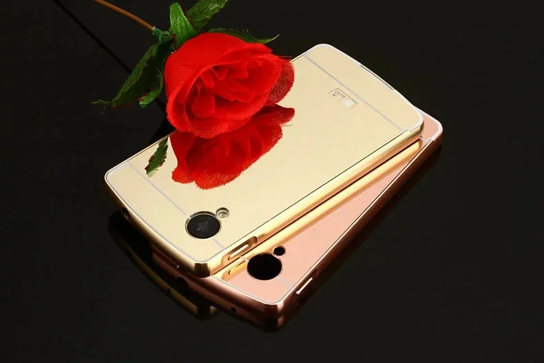 Модный металлический каркас + зеркальный акриловый чехол на LG Nexus 5 Телефон задняя